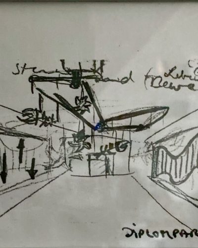 Projektskizze zu Multimedia Projektion, 1991